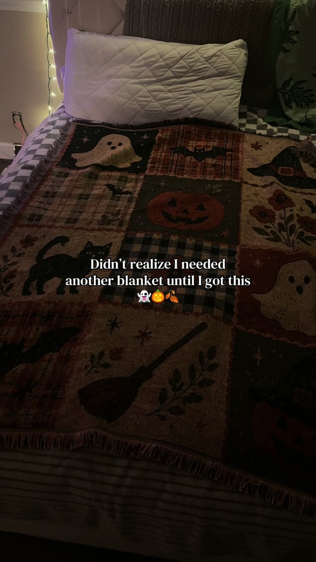 Can’t believe these are on SALE 🫪 #halloweenideas #halloweenathome #blankets #halloweendiy