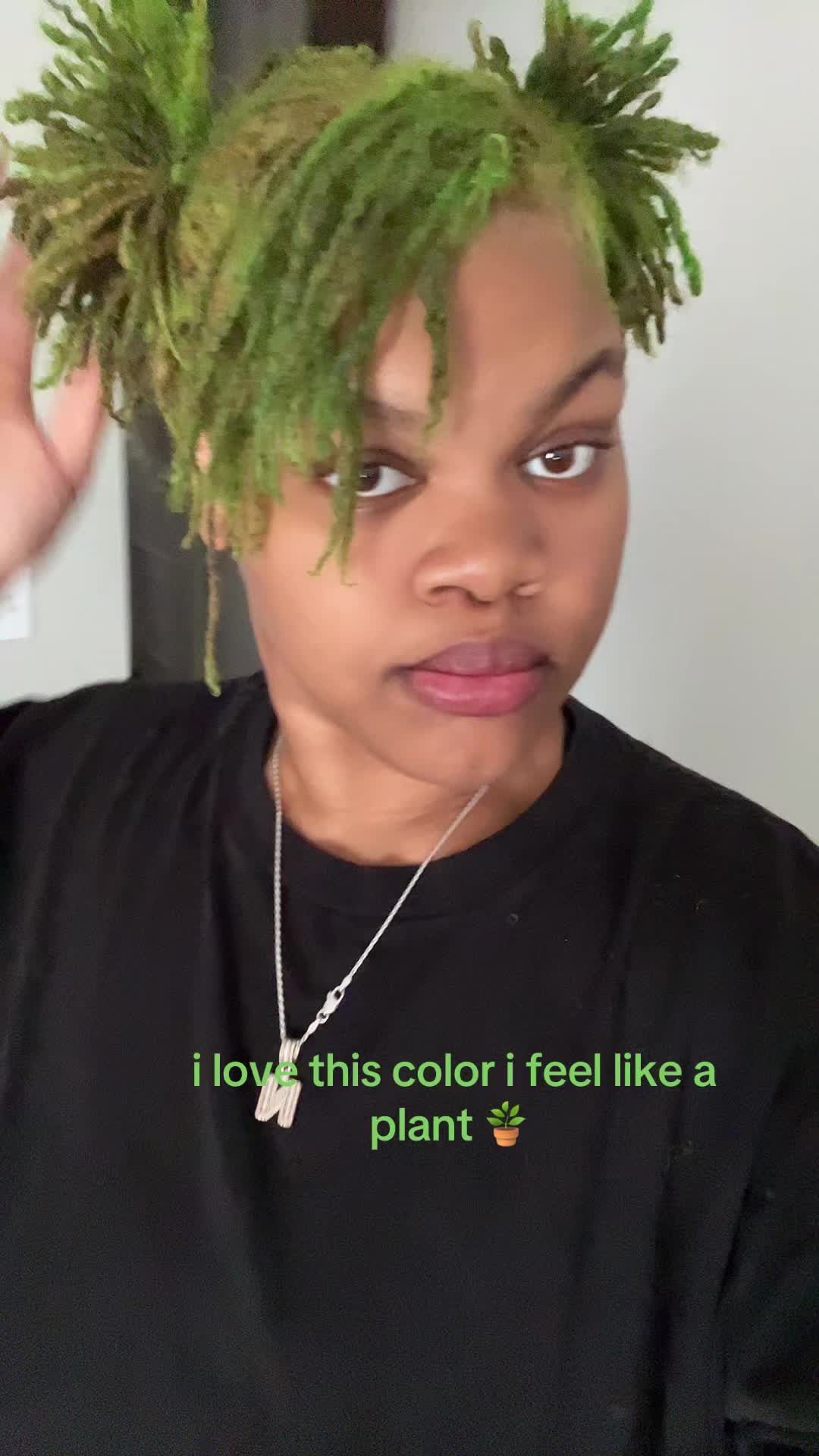 i love the color green … if yk me yk #fyp #locs #hairdye #green #greenhair