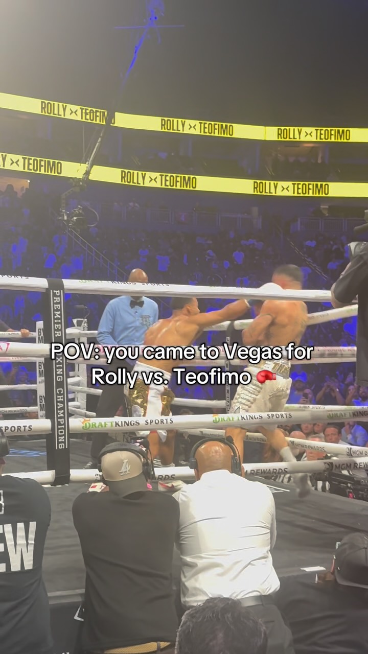 Rolly vs Teofimo was fire 🥊🔥 Appreciate @daznboxing for having me out in Vegas ‼️ #boxing #foryou #ad #daznrollyteo