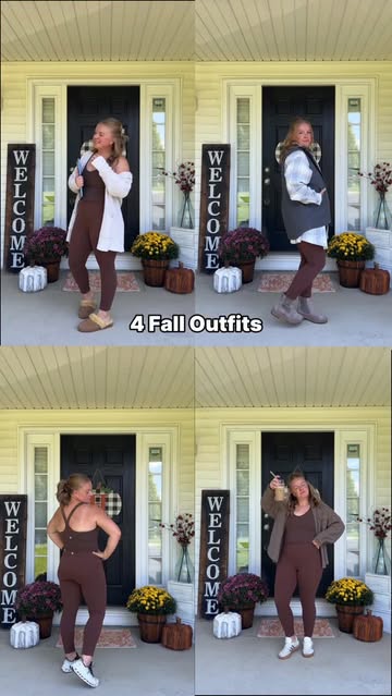 Compression leggings and Y back bra from @iugayoga_us are perfect for fall and can be styled so many different ways!...