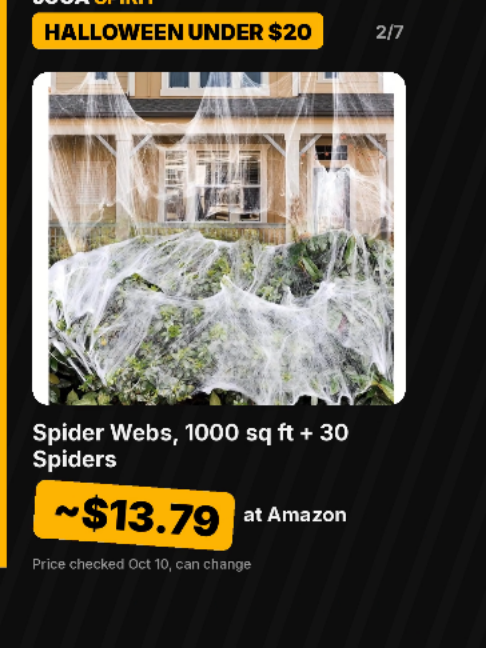 Halloween under $20 🎃 bats, spider webs, a giant spider, ghost lights, eyeball lights, a gargoyle Squishmallow + a p...