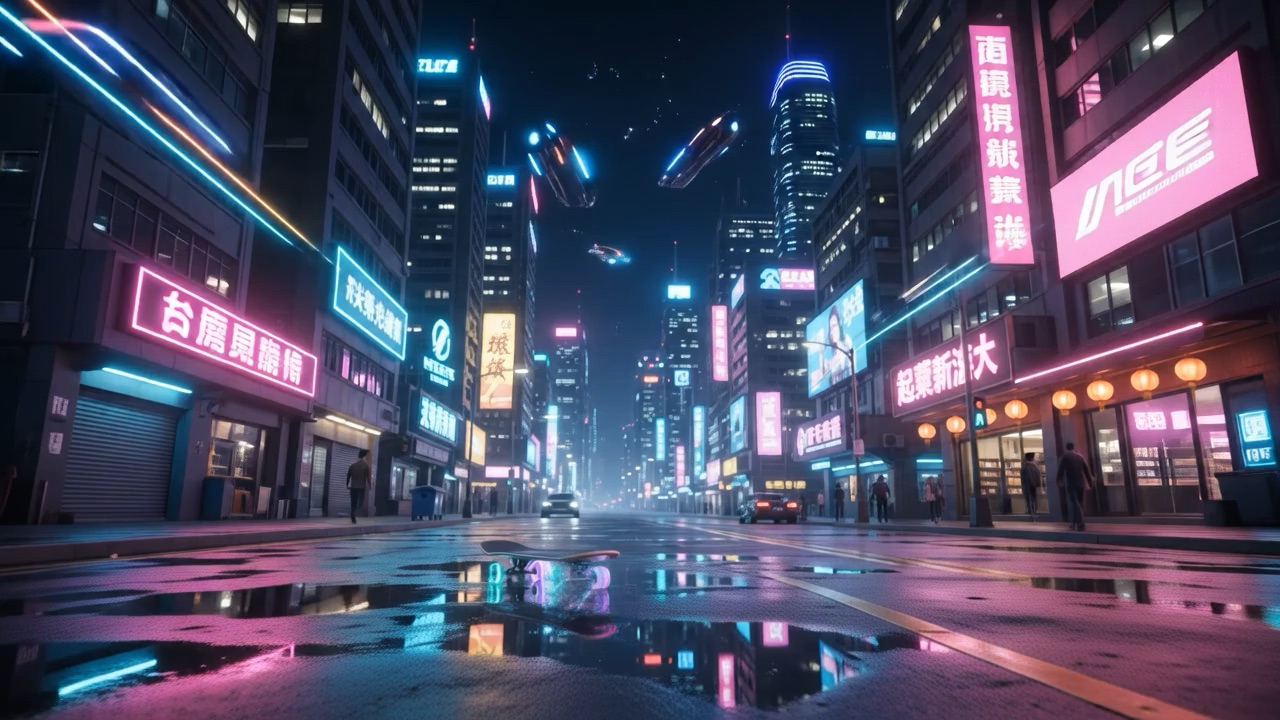 Cyber-Pug's Night Out: The Ultimate Neon Skater