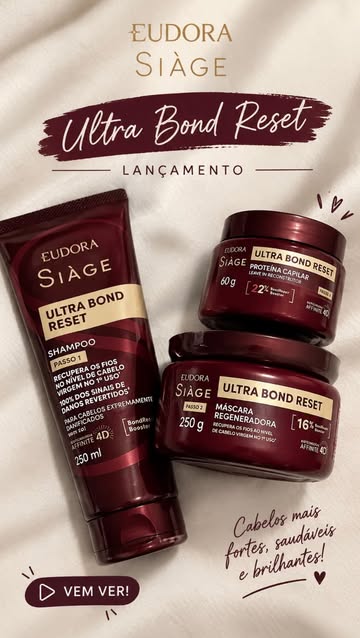 Unboxing Eudora Siàge Ultra Bond Reset ✨ Recebi o lançamento da nova linha **Eudora Siàge Ultra Bond Reset** e já est...