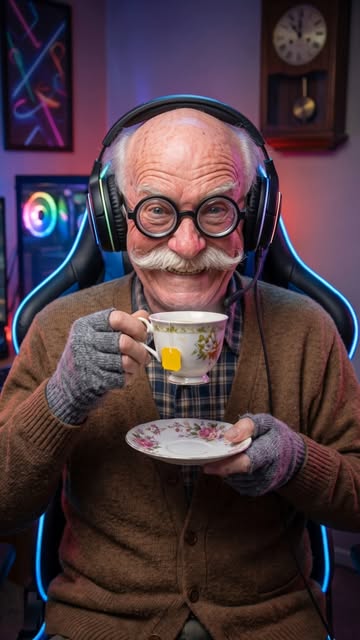 Caught grandpa playing ranked at 3am ☕🎮 #grandpaglitch #gamergrandpa #gaming #gamer #funnyreels #ragequit #gamingmem...
