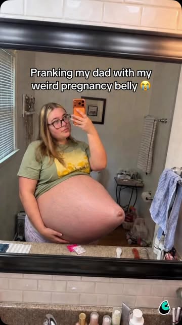 Lol he was freaking out 😭 #prank #pregnant #dad #funny #comedy