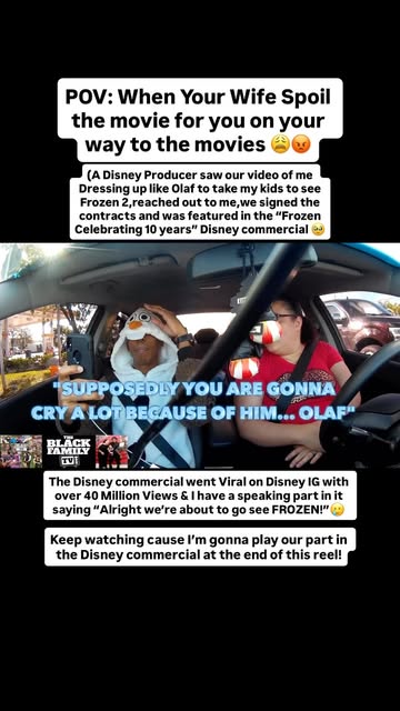 She spoiled the movie 😩😡 Thanks again @disney for blessing me and my family with a part in your @disneyfrozen celeb...