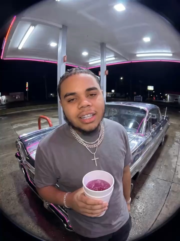 At the gas station wit my chains on