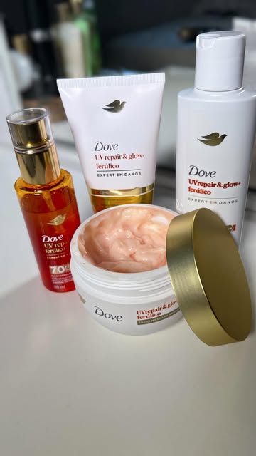 Coloquei a linha Dove UV Repair & Glow com fator de 70 de proteção na minha rotina e tô aqui para te te mostrar o qua...