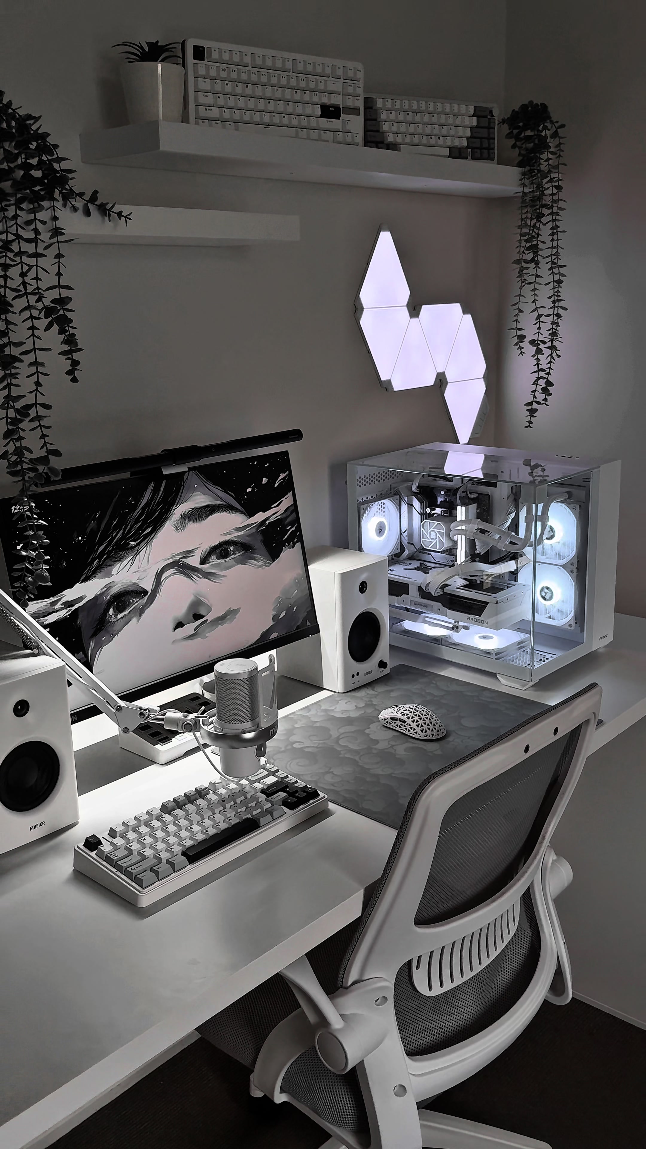 White setup🤍 #tech #techtok #fyp #fy #white #setup #gaming #gamingsetup #edit #pc #gamingpc