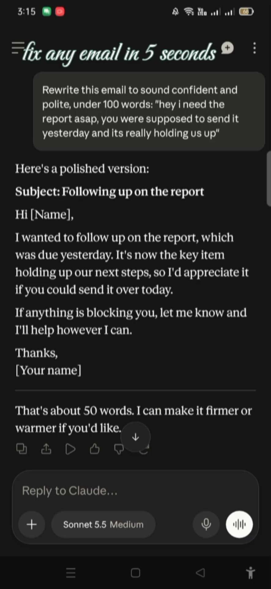 Fix any email in 5 seconds 👇 #aitools #chatgpt #promptengineering #learnai