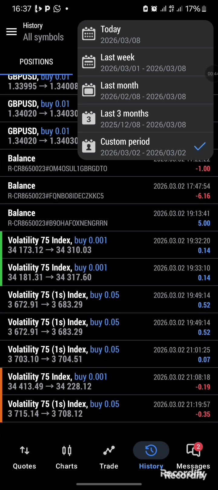 trading we get losses and we keep on pushing to get high