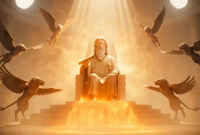 God on the throne