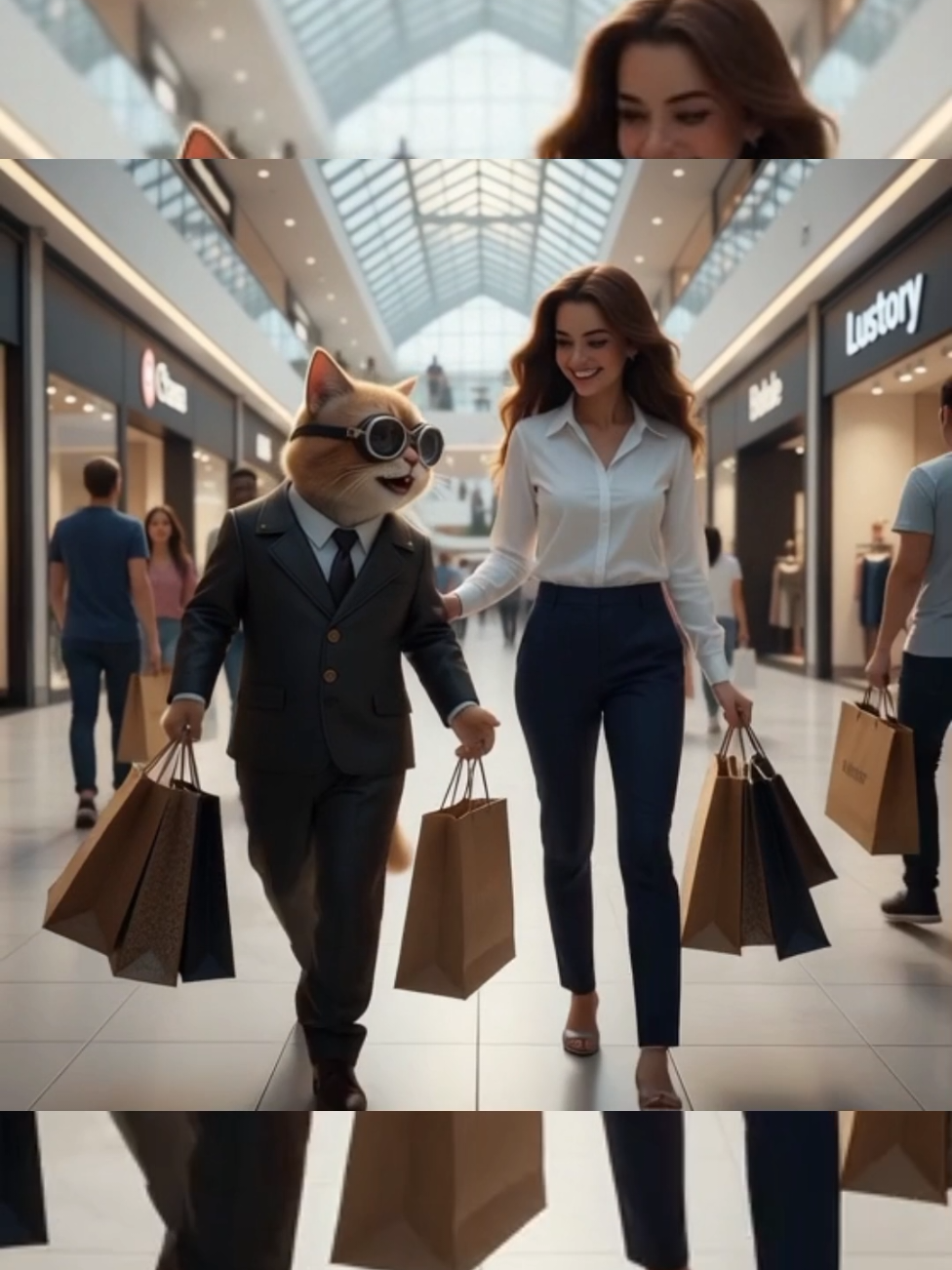 Human + Cat edition|Shopping ka level upgrade ho gaya#girls #cat #storytime #cartoon #FunVibes