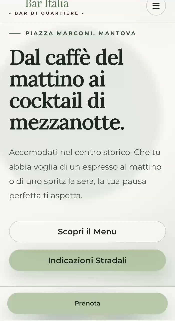 website for a small bar