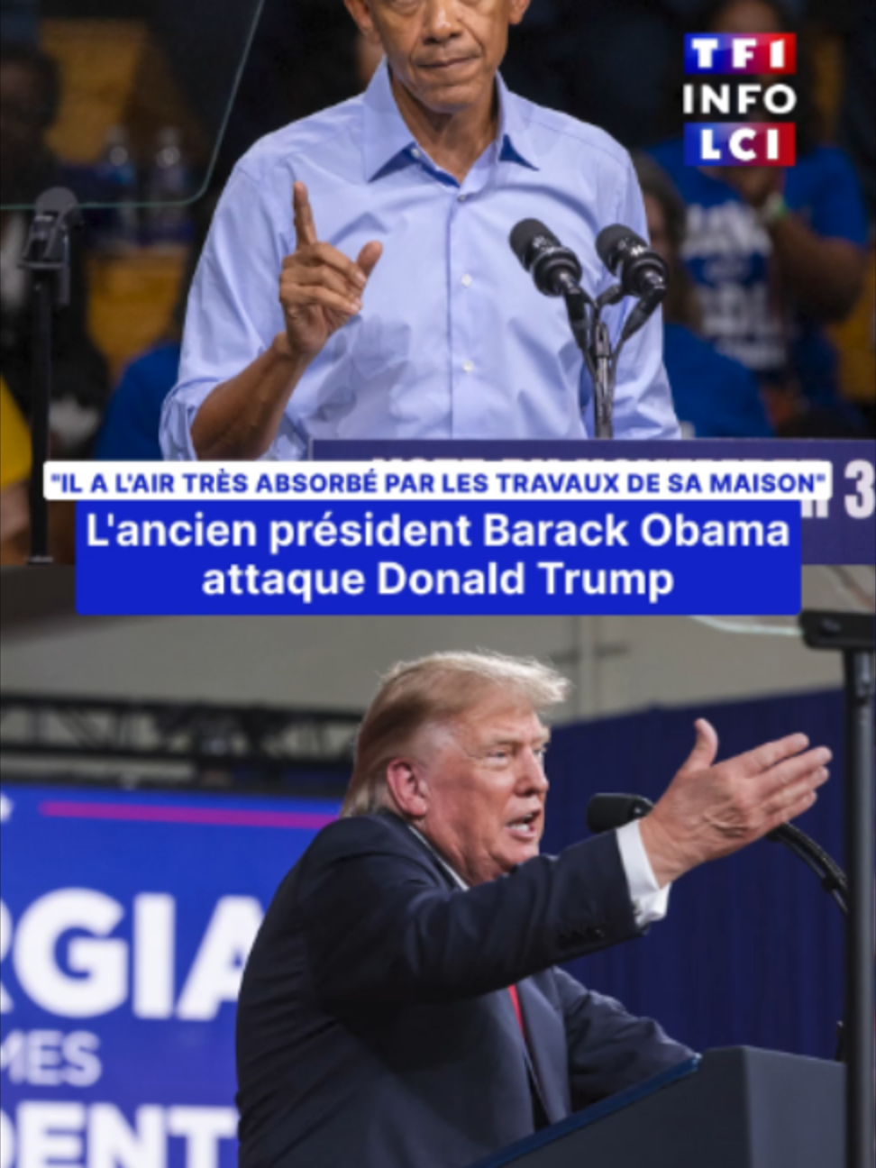 🔴🗣️ Barack Obama s’en prend à Donald Trump ➡️ En campagne pour les démocrates, Barack Obama s'est en pris violemmen...