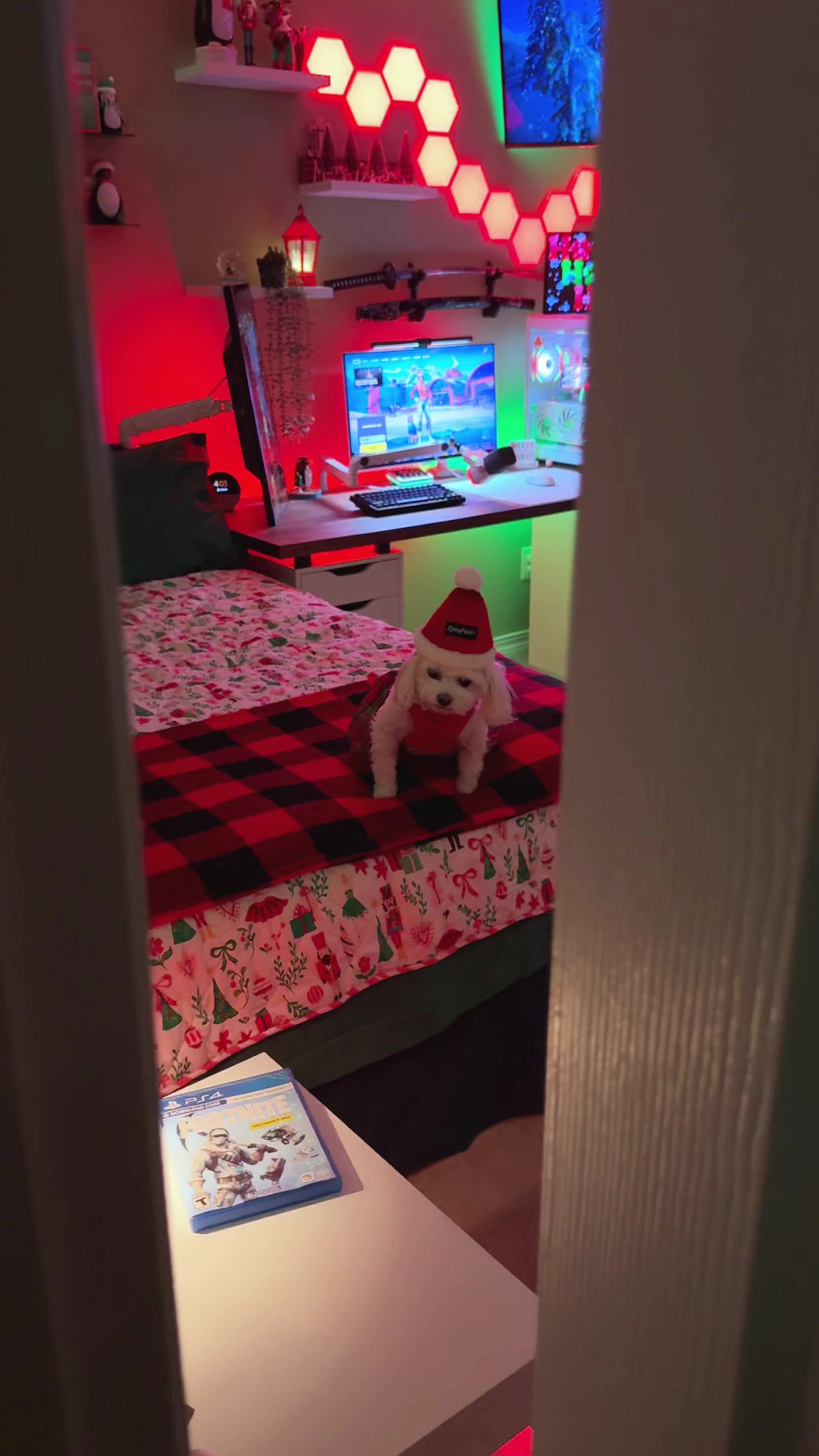 Season 7 is back! ❄️ Christmas gaming setup 🎄🎅 #gamingsetup #christmas #christmassetup #cozyroom #season7