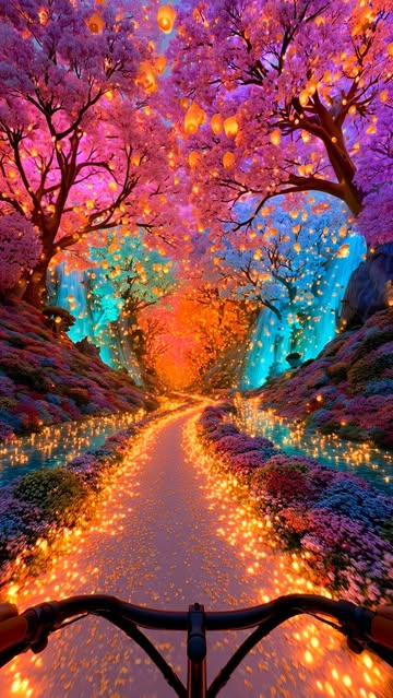 Want to ride bicycle here? Away from Noise of the world bicycle ride, first person cycling, fantasy cycling, magical...