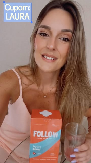 🍓💗 Meu HydroGlow da Follow chegou e eu já fui conhecer essa novidade! Sabor morango com lichia, preparo superprátic...