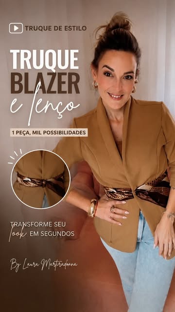 Um blazer + um lenço = um novo look! 🤎✨ Truque simples para transformar a produção e deixar tudo mais estiloso. Você...