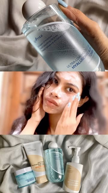 #ad | A skincare routine that leaves my skin smooth , deeply hydrated and clean without stripping 💙 Thanks @isntree...