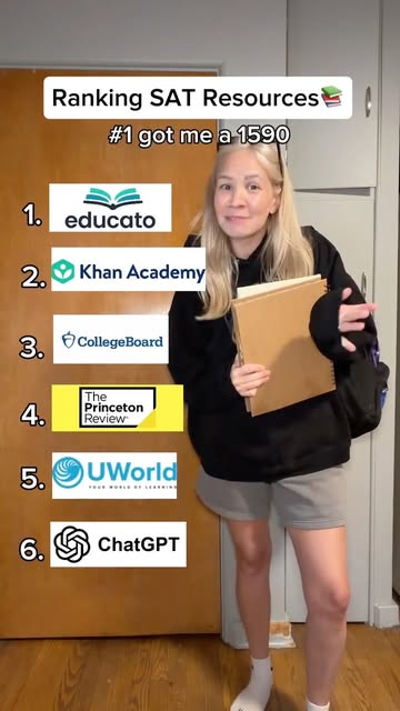 I ranked the sat resources I have tried and the first one is the reason I scored a 1590 #satprep #studytips #sattips...