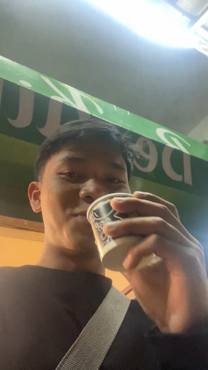 Drinking coffee