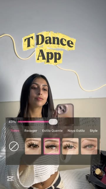 Con Bianca usamos el filtro de pestañas de la app de TDance para probar distintos estilos y elegir el que va mejor co...