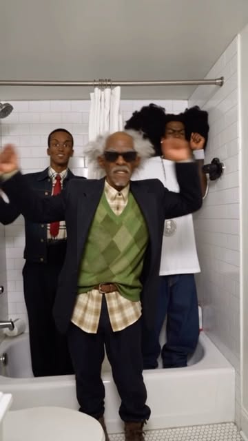 look at tom in that little denim jacket and thugnificent with that big ass fro. y’all dancin like you got somewhere t...