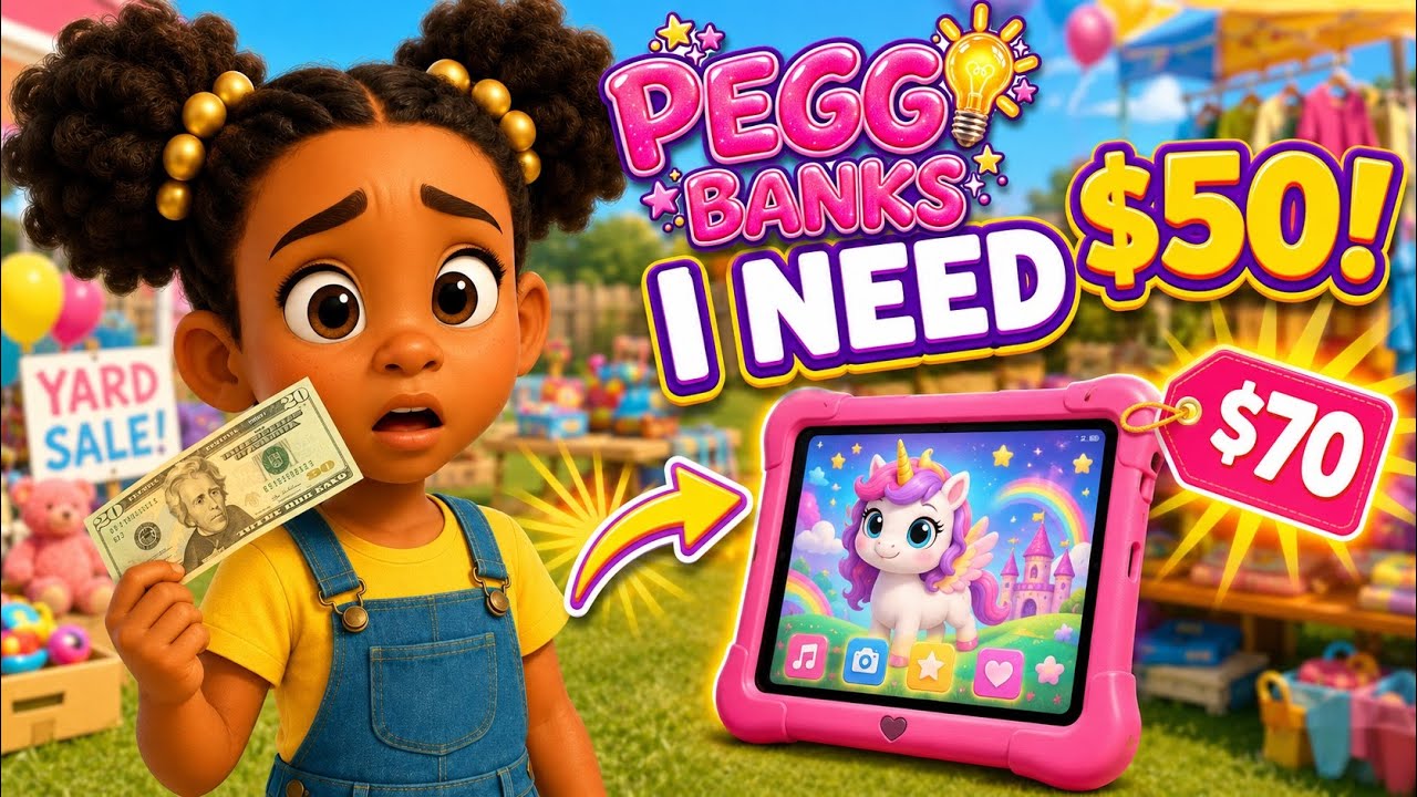 Earning Money for Kids | Peggi Banks and the Yard Sale Peggi wants a brand-new kids tablet—but she only has $20 and n...