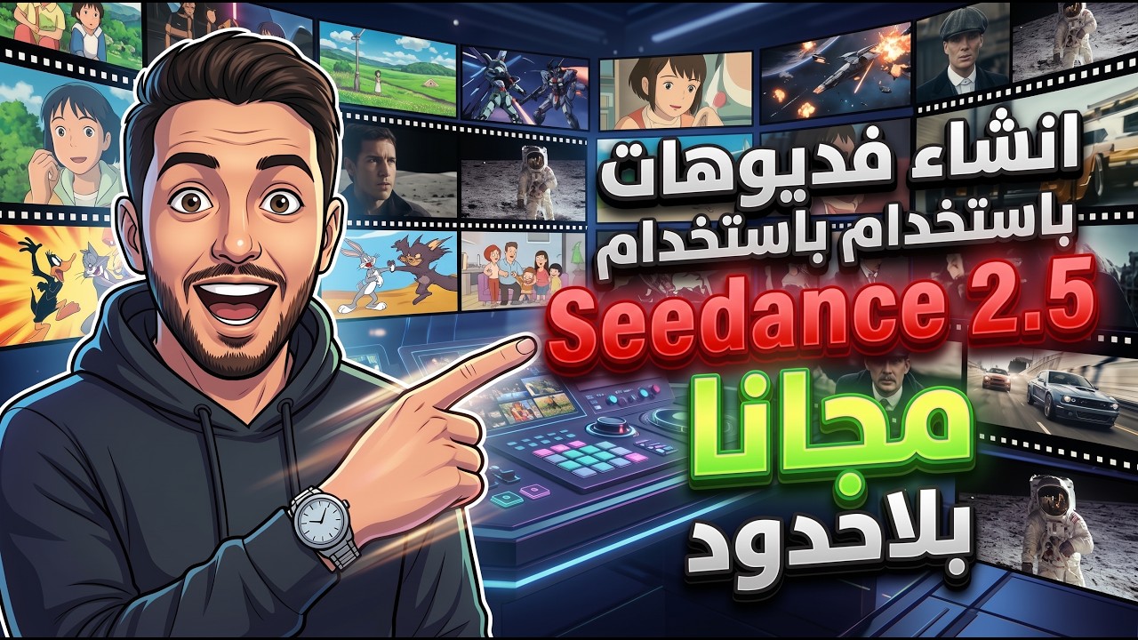 طريقة انشاء فديوهات باستخدام Seedance 2.5 مجانا وبلاحدود في الفيديو ده هشرح لك طريقة إنشاء فيديوهات بالذكاء الاصطناعي...