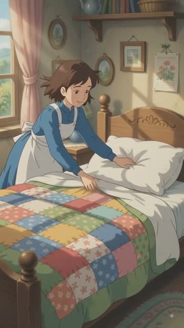 Little chores,peaceful hearts 🌷 Ghibili cozy vibes 🌼 #animation #cozy #anime #ghibili #hilights