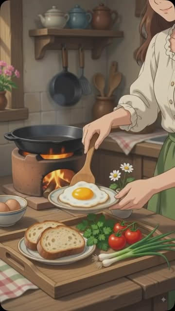 Cozy morning routine 🥪☕️🧺🍃 #ghibilstyle🫶🏻❤️ #cozy #ghibili #anime #animation