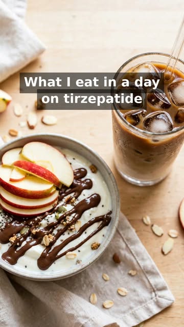 What I eat in a day on tirzepatide 💉 (Just sharing MY day — not medical advice!) ☕ Breakfast: iced coffee + Greek yo...