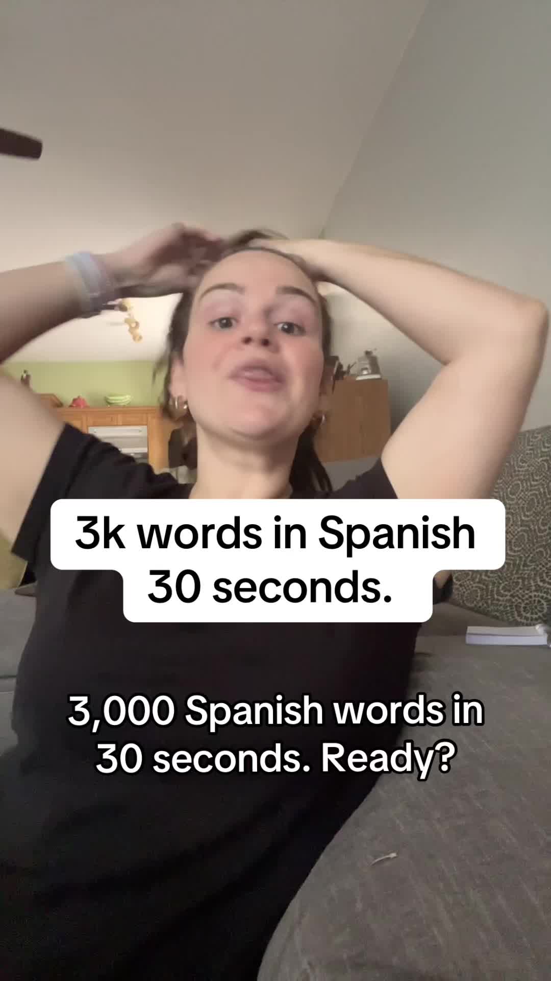 3k Spanish words in 30 seconds. Try me! Let’s go! #languagelearning #languagelearningtips #howtolearnalanguage #learn...
