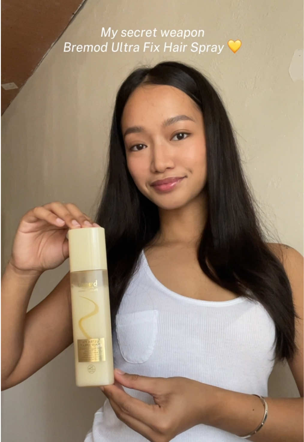 My secret weapon: Bremod Ultra Fix Hair Spray 💛 #haircare #hair #hairtok