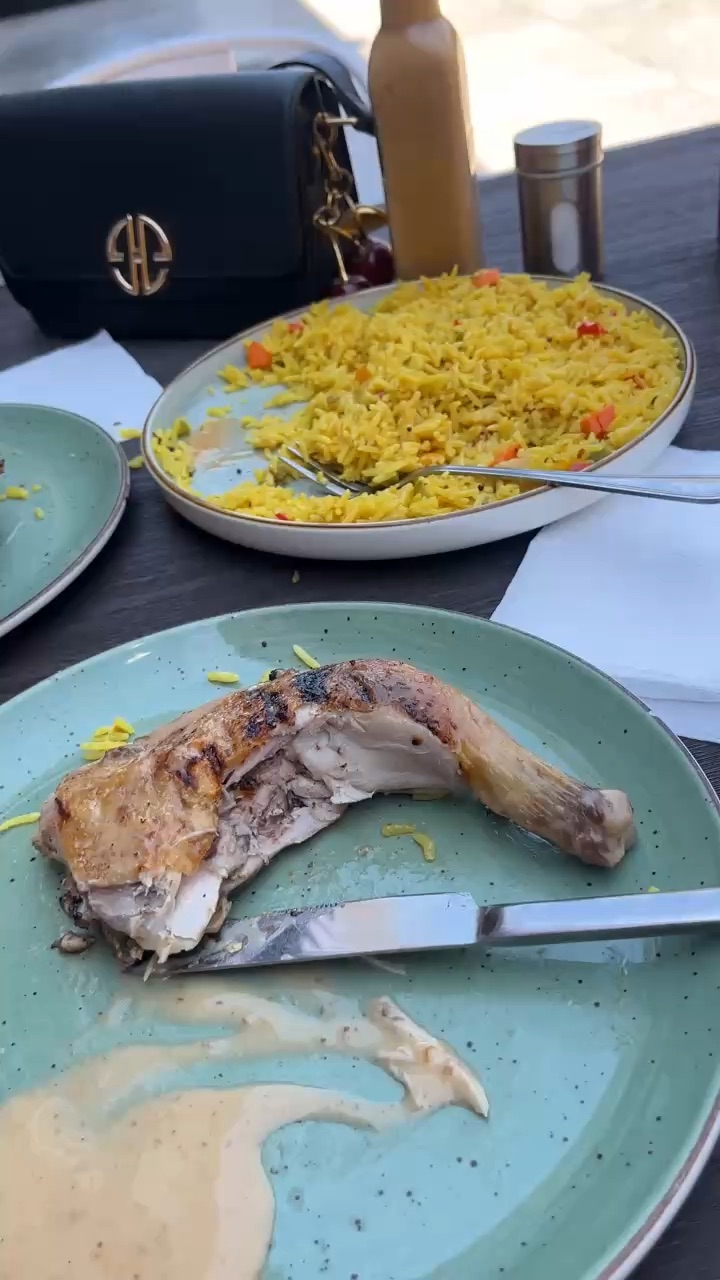 Enjoying a platter with my lady