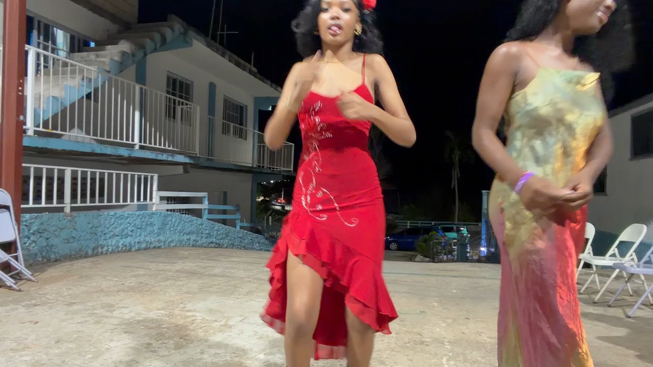 The lady in red