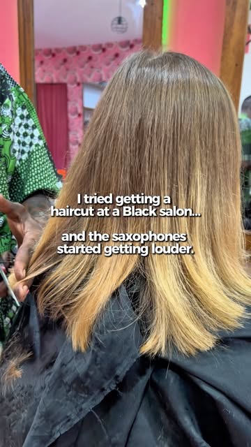 I didn’t know cutting hair in a straight line is hard 🥹 but the saxophones got louder with every chop 🫣