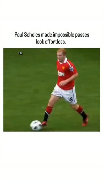 The Instagram post from @PurelyFootball features a 62-second video compilation of Paul Scholes' standout passes durin...