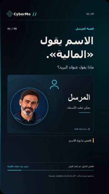 المرسل يبدو مألوفاً. من هنا يبدأ التحقيق. يمكن تقليد اسم العرض. افتح تفاصيل المرسل وقارن عنوانه كاملاً بسجل المورّد ا...