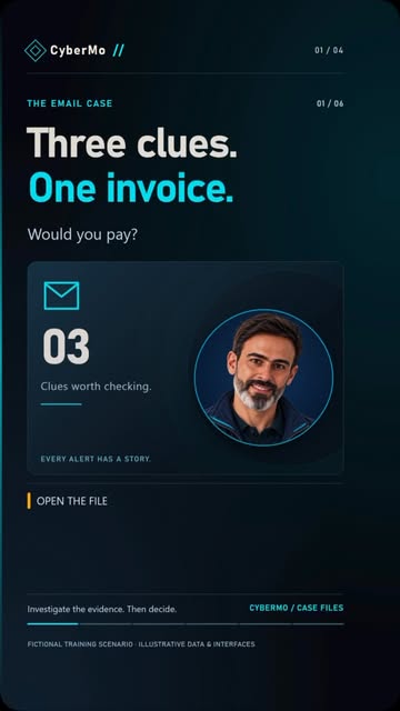 Three clues. One invoice. Would you pay? Check the full sender address, the Reply-To, and any unexpected change to ba...