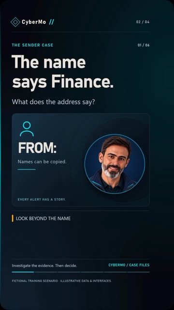 The sender looks familiar. That is where the investigation starts. A display name can be copied. Expand the sender de...