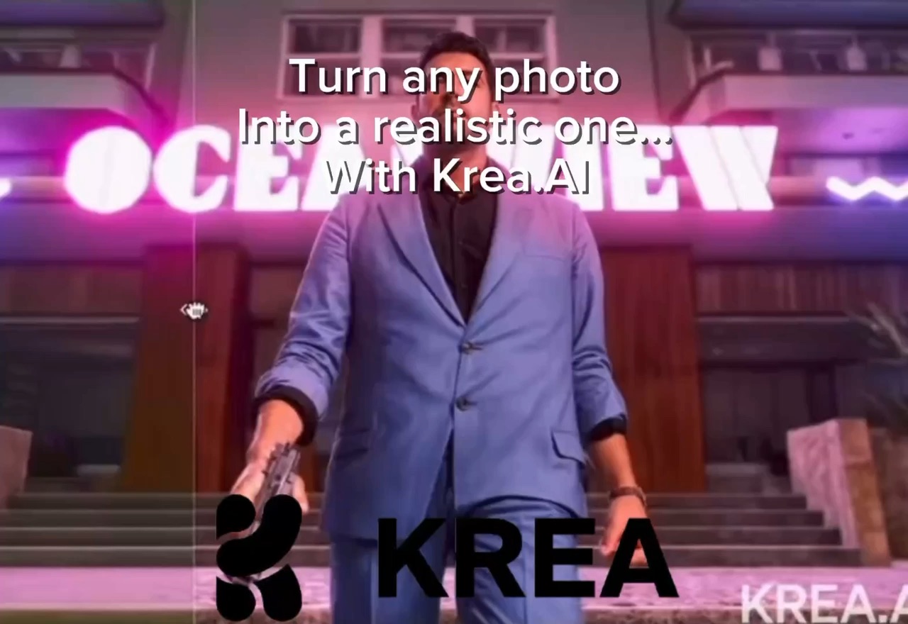 Turn animated photos into realistic using krea ai..