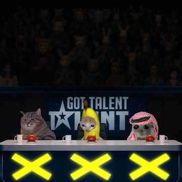 قطوزة في برنامج المواهب الجزء الخامس - Part 5😹🎤 #bananacat #gottalent #labubu #catshow #funnycat #catmeme #catmemes...