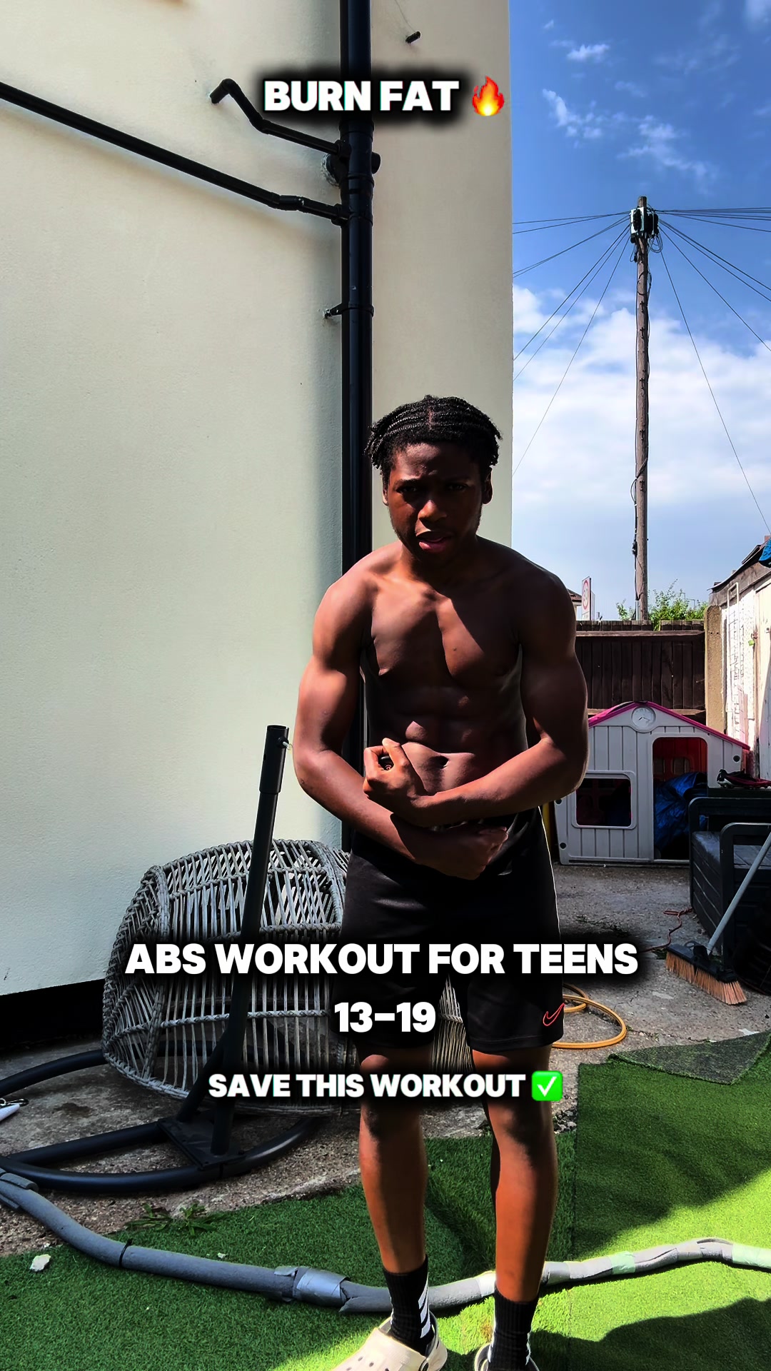 Quick abs workout 📈💪🏾. #fyp #foryoupage #viral #abs #teens #homeworkout #noequipment #nofaceman_06 #athlete #sports