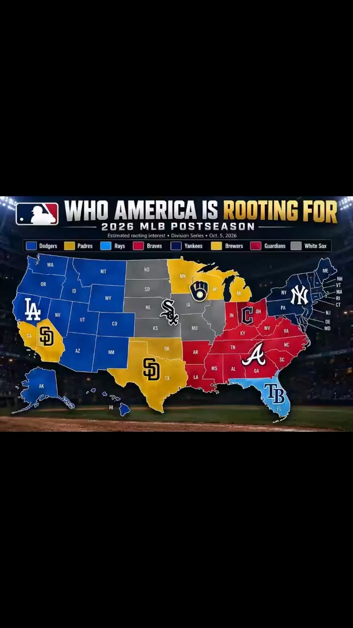 Who each state is pulling for in MLB playoffs.
