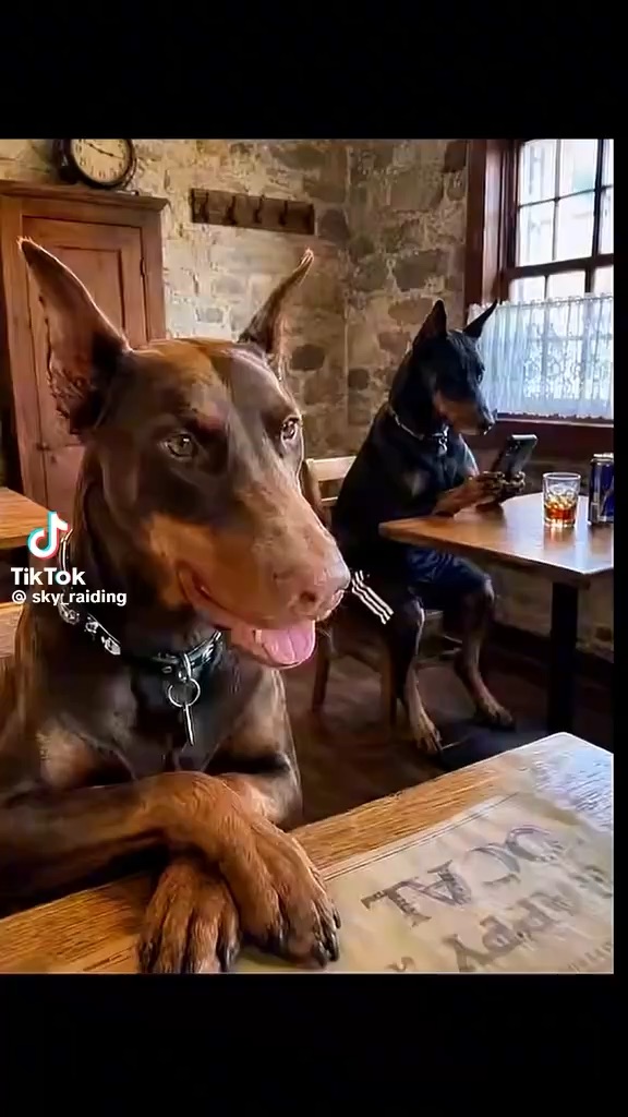 Dog eating pizza