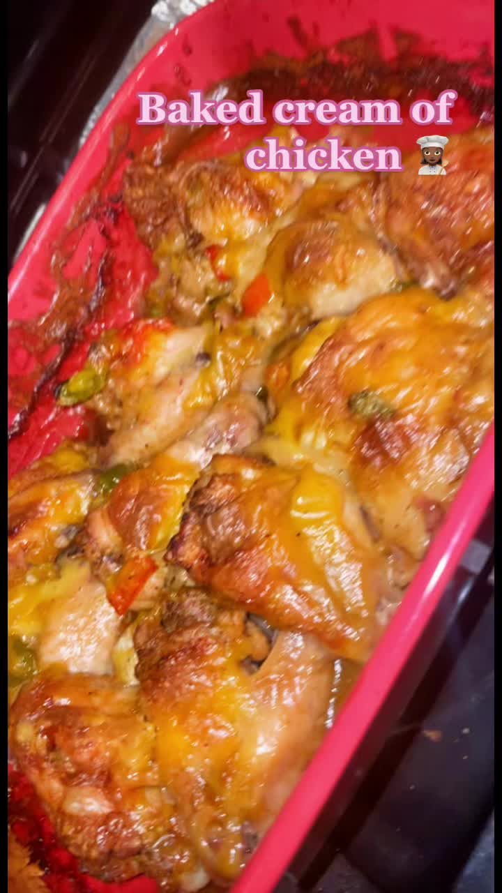 Baked cream of chicken #Dinner #DinnerWithMe #SheCuteButCanSheCookTho