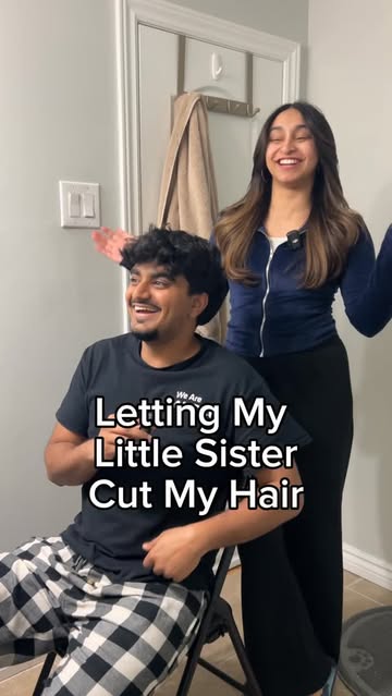 Did she get me right or nah? @stylist.niyaa #siblings #haircut #stylist #barber #funny