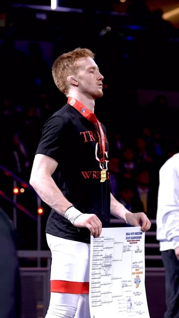 SHOOOOO 😤🍿 Dom Brown caps his career as a runner-up for the Trojans of Center Grove. #TeamIndianaWrestling || #GetLOWD